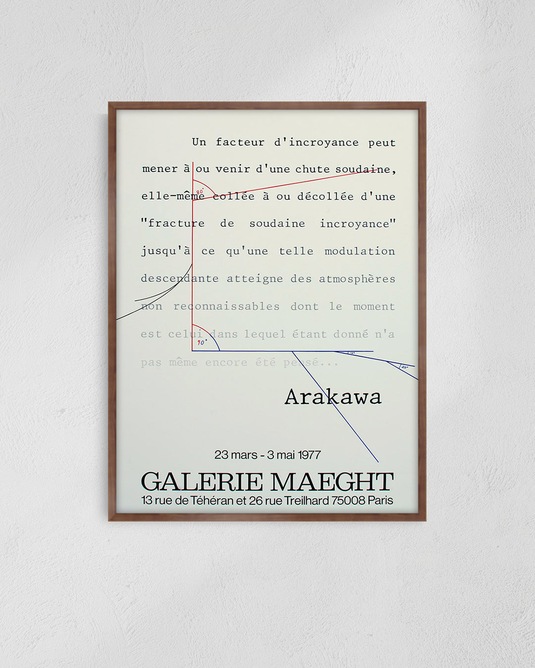 Shusaku Arakawa Untitled Exhibition Poster (Galerie Maeght, 1977)ポスター【Arakawa Shusaku│荒川修作】（42cm×59.4cm）
