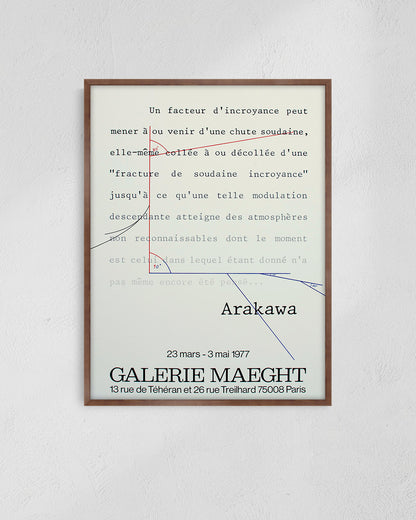 Shusaku Arakawa Untitled Exhibition Poster (Galerie Maeght, 1977)ポスター【Arakawa Shusaku│荒川修作】（42cm×59.4cm）