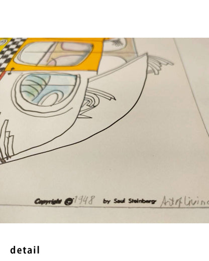 Taxi Exhibition Poster (Galerie Maeght, 1977)ポスター【Saul Steinberg│ソール・スタインバーグ】