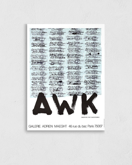 A.W.K. Exhibition Poster (Galerie Adrien Maeght, 1982)ポスター【Gérard Gasiorowski│ジェラール・ガシオロウスキー】（74.5×56）