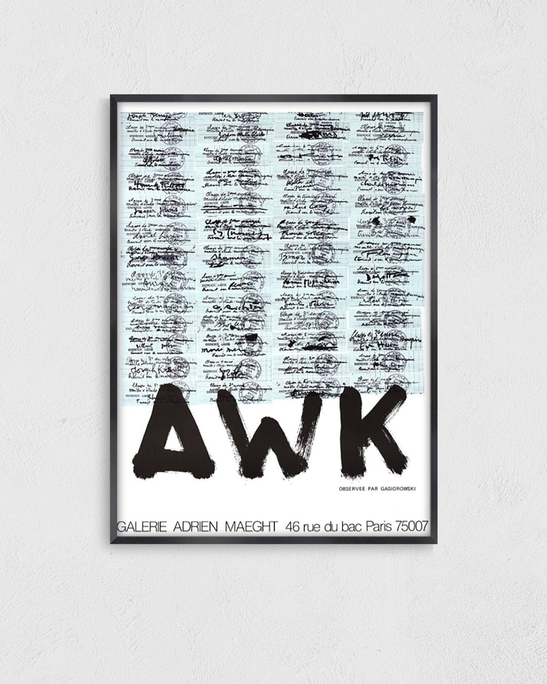 A.W.K. Exhibition Poster (Galerie Adrien Maeght, 1982)ポスター【Gérard Gasiorowski│ジェラール・ガシオロウスキー】（74.5×56）