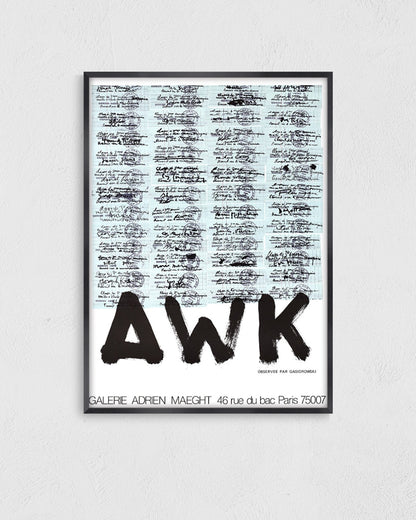 A.W.K. Exhibition Poster (Galerie Adrien Maeght, 1982)ポスター【Gérard Gasiorowski│ジェラール・ガシオロウスキー】（74.5×56）
