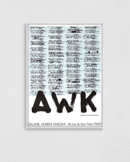 A.W.K. Exhibition Poster (Galerie Adrien Maeght, 1982)ポスター【Gérard Gasiorowski│ジェラール・ガシオロウスキー】（74.5×56）