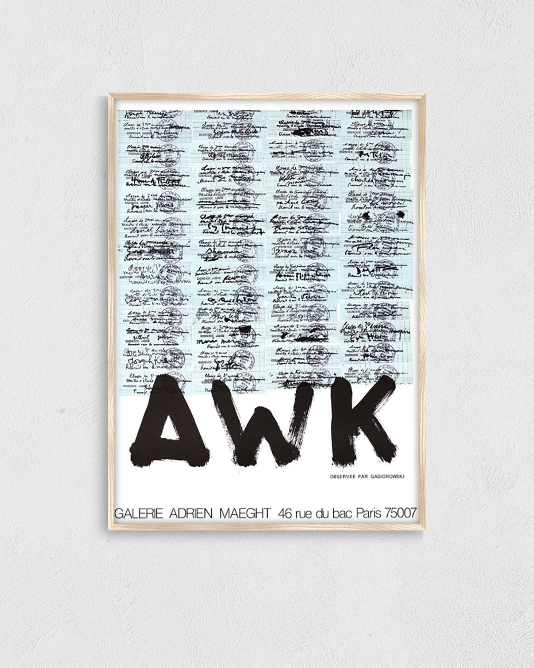A.W.K. Exhibition Poster (Galerie Adrien Maeght, 1982)ポスター【Gérard Gasiorowski│ジェラール・ガシオロウスキー】（74.5×56）