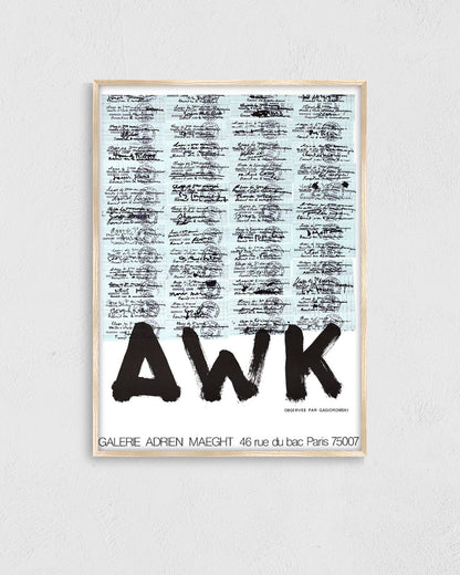A.W.K. Exhibition Poster (Galerie Adrien Maeght, 1982)ポスター【Gérard Gasiorowski│ジェラール・ガシオロウスキー】（74.5×56）