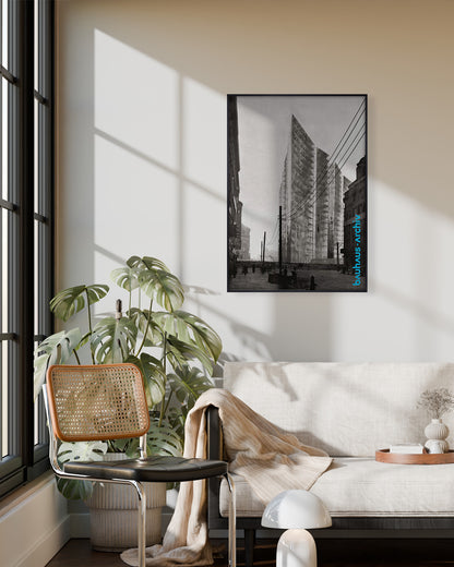 バウハウス│Skyscraper Friedrichstrasse Projectポスター【Ludwig Mies van der Rohe│ミース・ファン・デル・ローエ】（84.1cm×59.4cm）