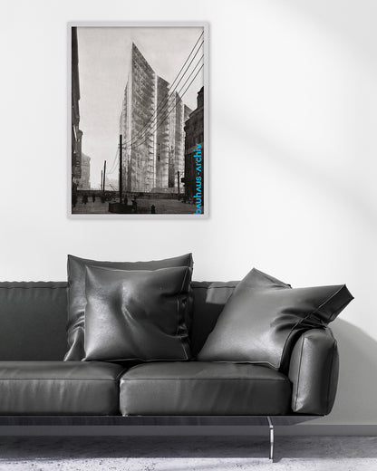 バウハウス│Skyscraper Friedrichstrasse Projectポスター【Ludwig Mies van der Rohe│ミース・ファン・デル・ローエ】（84.1cm×59.4cm）