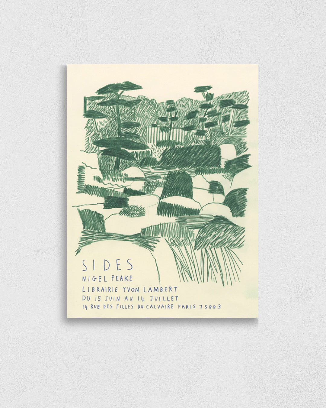 SIDES Exhibition Poster (Yvon Lambert, 2018)ポスター【Nigel Peake│ナイジェル・ピーク】（60×45）