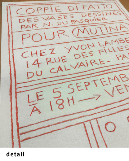 COPPIE DI FATTO Poster (Mutina × Yvon Lambert)ポスター【Nathalie Du Pasquier│ナタリー・ドゥ・パスキエ】（46×33）