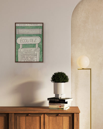 Écoutez le criquet vert au crépuscule Exhibition Poster (Yvon Lambert, 2025)ポスター【Nathalie Du Pasquier│ナタリー・ドゥ・パスキエ】（46×33）