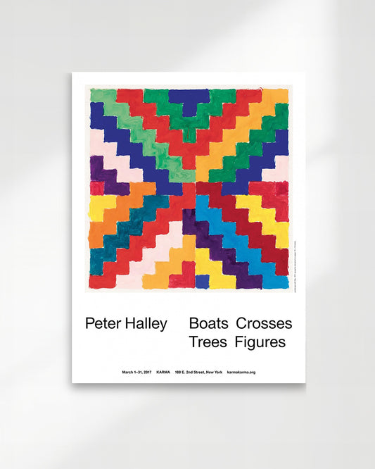 Boats Crosses Trees Figuresポスター【Peter Halley│ピーター・ハリー】（61×43.2）
