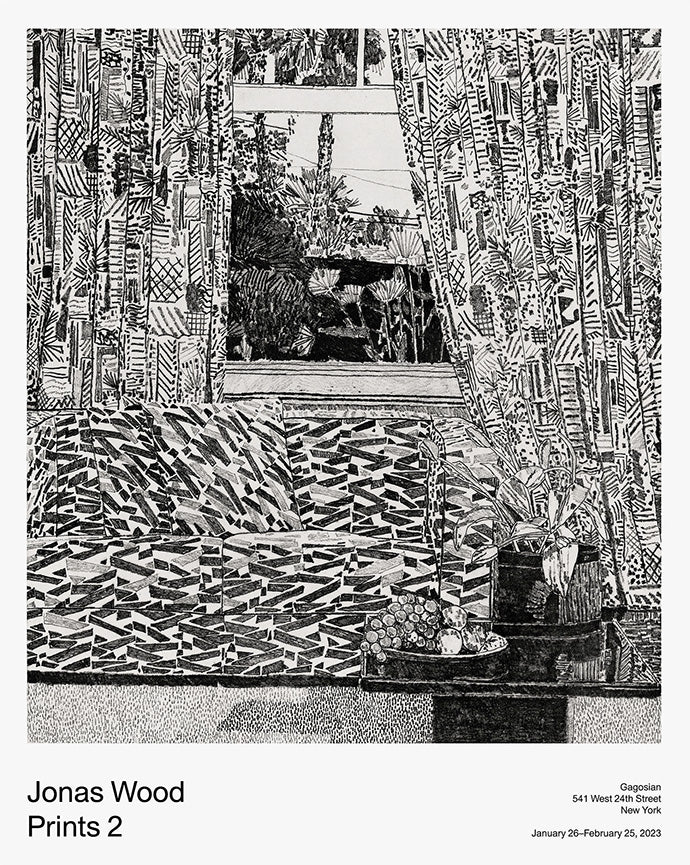Pattern Couch Interior with Mar Vista Viewポスター【Jonas Wood│ジョナス・ウッド】（76.2×61）
