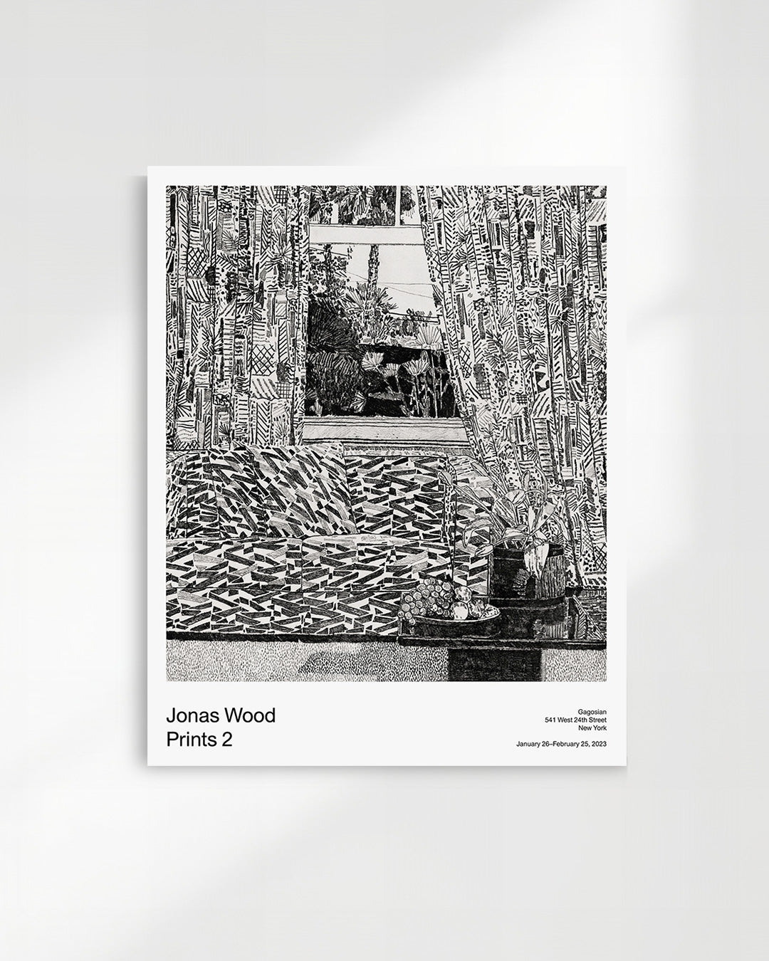 Pattern Couch Interior with Mar Vista Viewポスター【Jonas Wood│ジョナス・ウッド】（76.2×61）