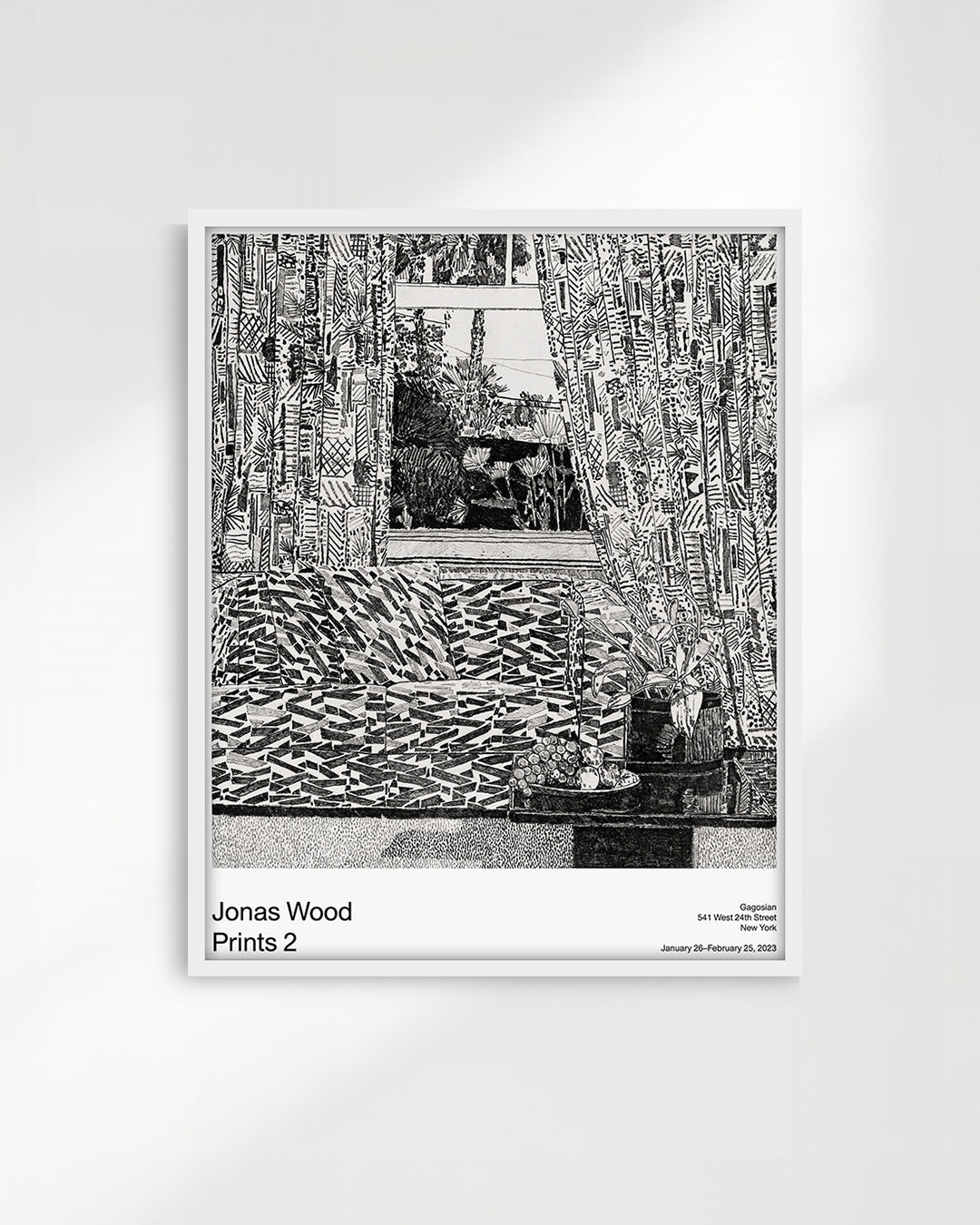 Pattern Couch Interior with Mar Vista Viewポスター【Jonas Wood│ジョナス・ウッド】（76.2×61）