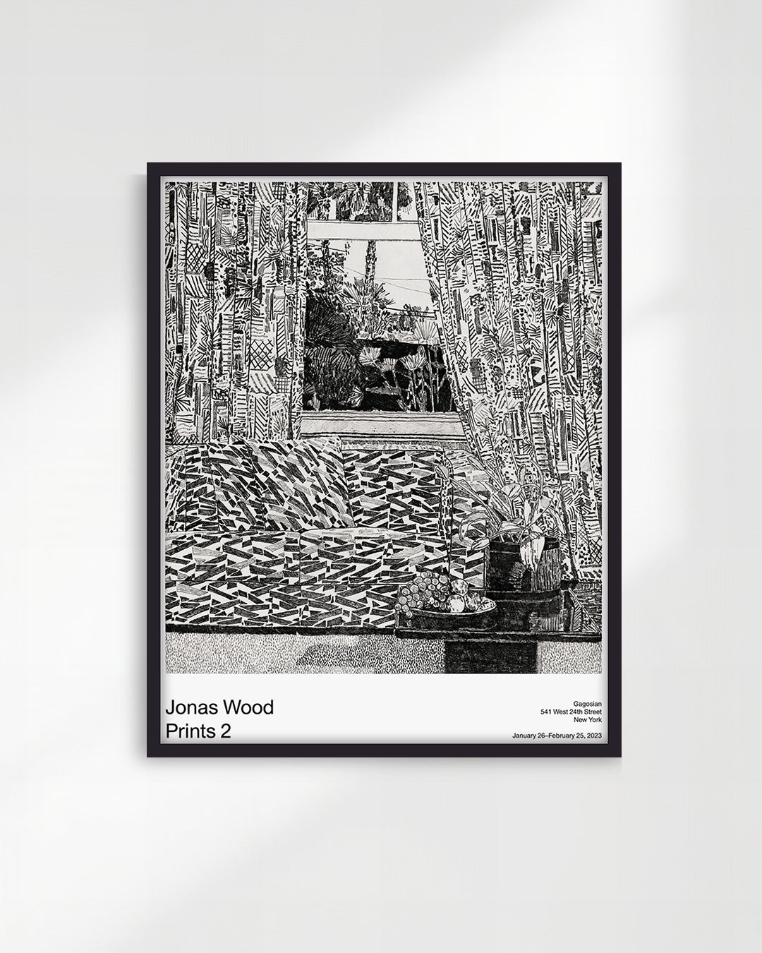 Pattern Couch Interior with Mar Vista Viewポスター【Jonas Wood│ジョナス・ウッド】（76.2×61）