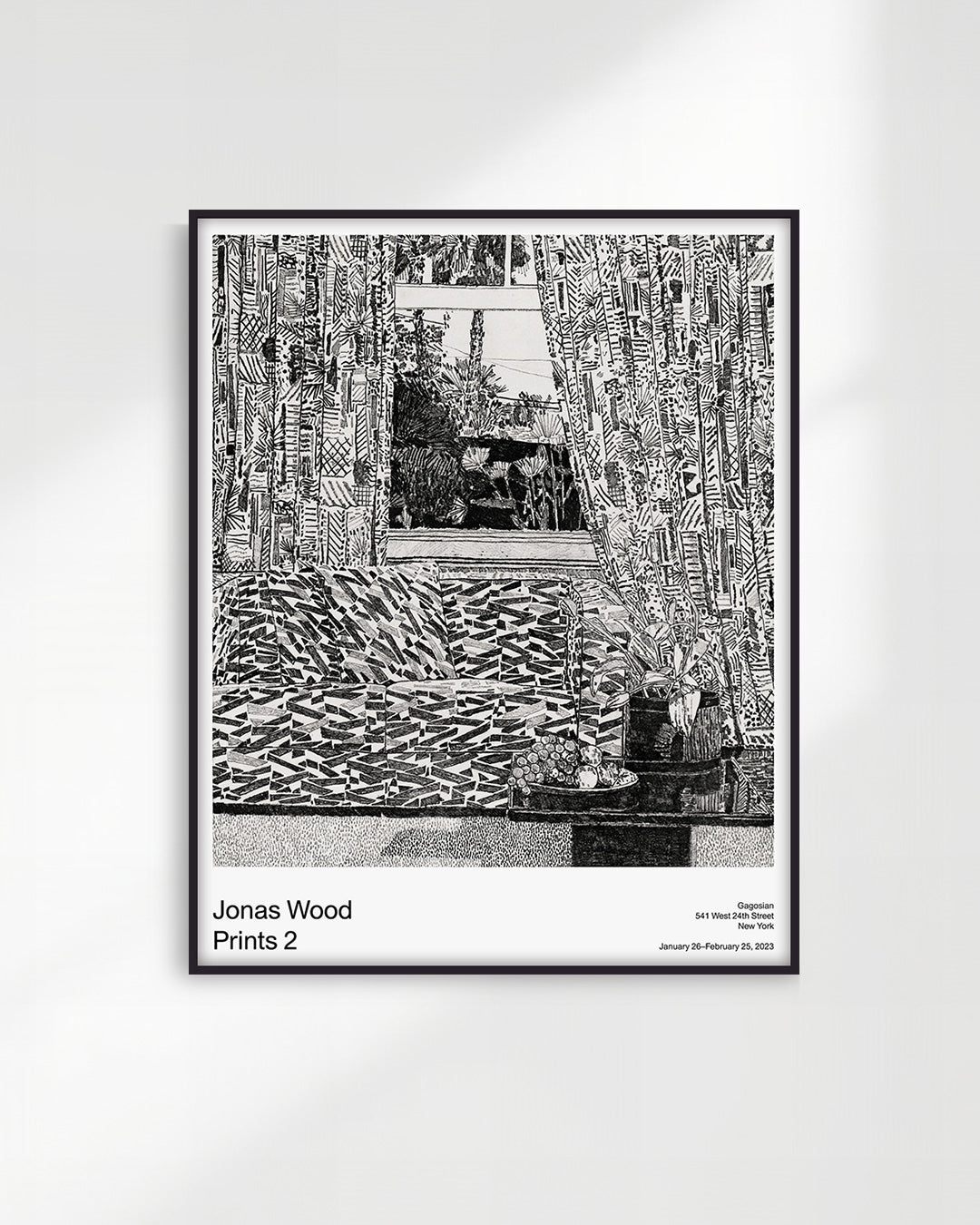 Pattern Couch Interior with Mar Vista Viewポスター【Jonas Wood│ジョナス・ウッド】（76.2×61）