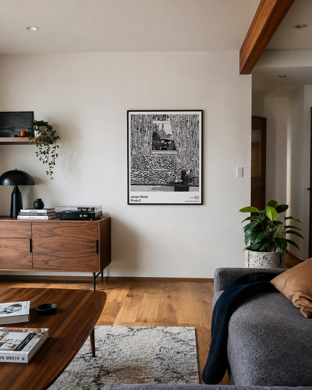 Pattern Couch Interior with Mar Vista Viewポスター【Jonas Wood│ジョナス・ウッド】（76.2×61）