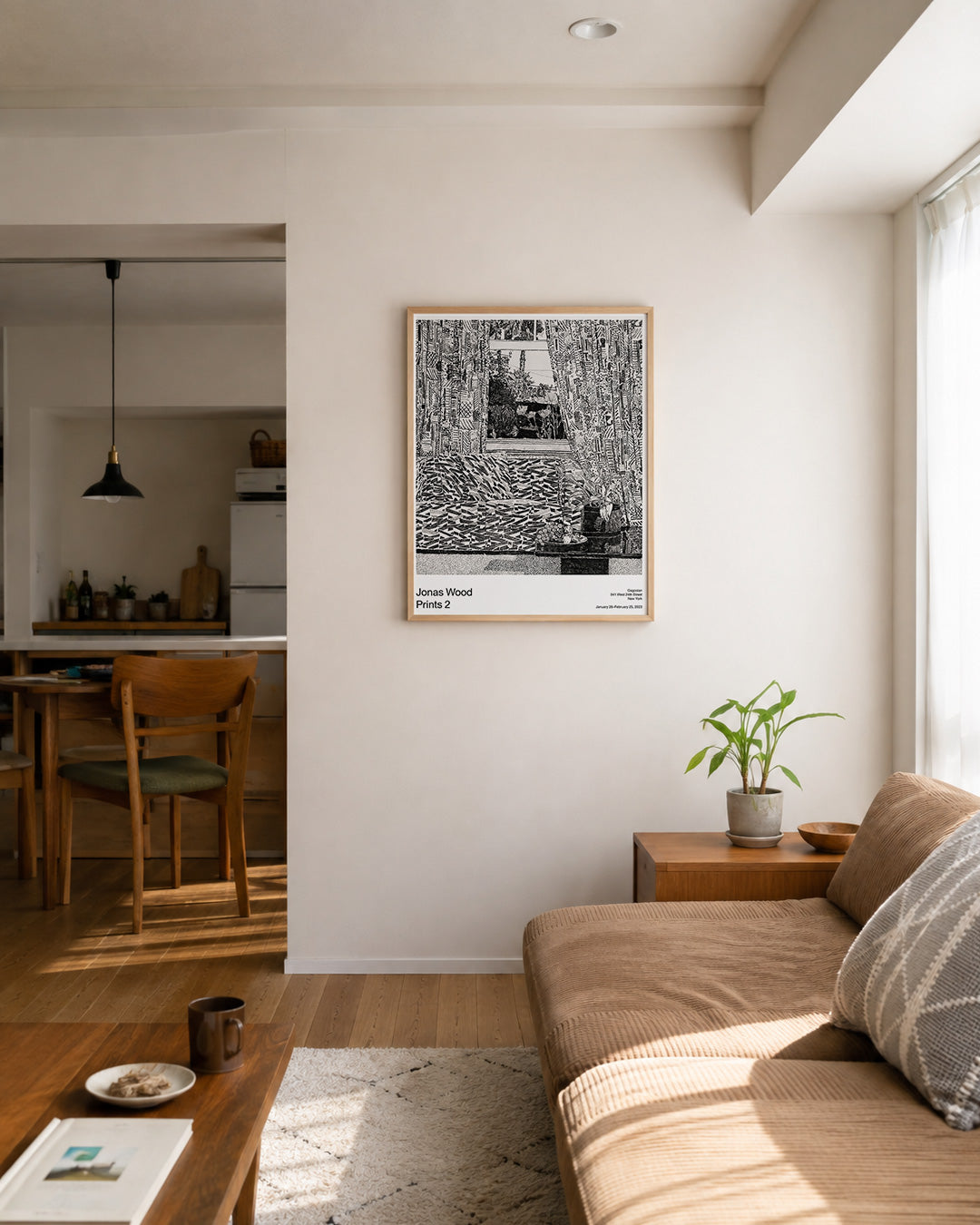 Pattern Couch Interior with Mar Vista Viewポスター【Jonas Wood│ジョナス・ウッド】（76.2×61）