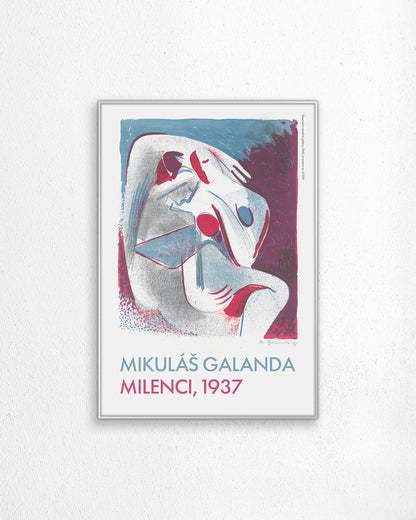 【限定セット】Milenci Poster (1937)アートポスター【Mikuláš Galanda│ミクラーシュ・ガランダ】（100×69cm）