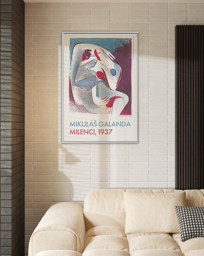 【限定セット】Milenci Poster (1937)アートポスター【Mikuláš Galanda│ミクラーシュ・ガランダ】（100×69cm）