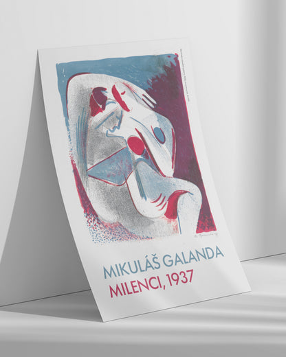 【限定セット】Milenci Poster (1937)アートポスター【Mikuláš Galanda│ミクラーシュ・ガランダ】（100×69cm）